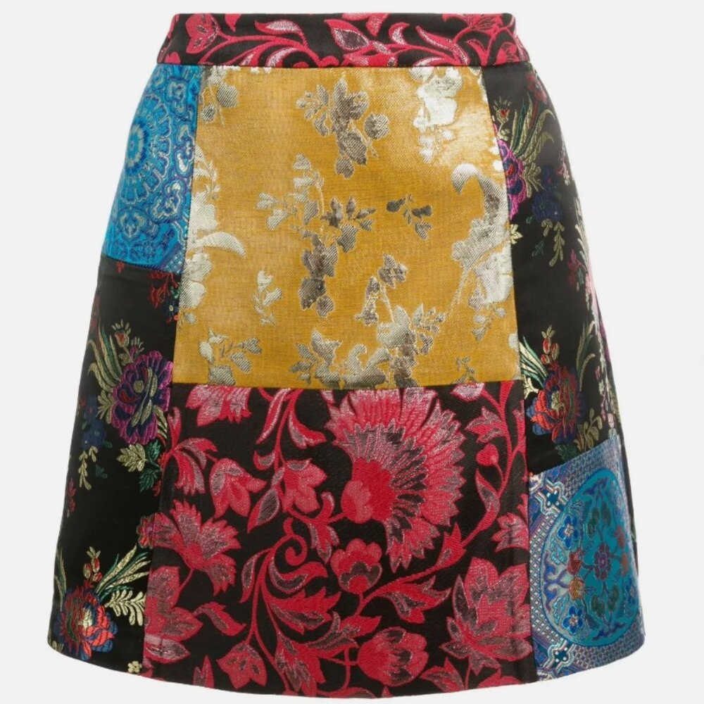 Alice + Olivia Riley Patchwork Aline Mini Skirt -… - image 1